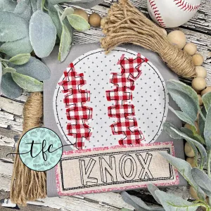 {Simple Baseball} applique tee
