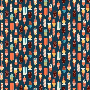 Simple Pleasures Ice Creams in Navy by Naomi Wilkinson