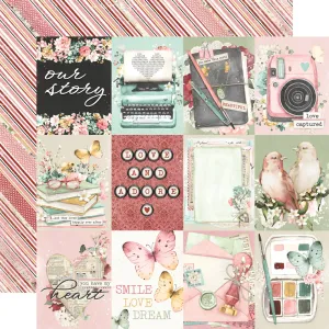Simple Stories - Simple Vintage Love Story - 12x12 Single Sheet - 3x4 Elements