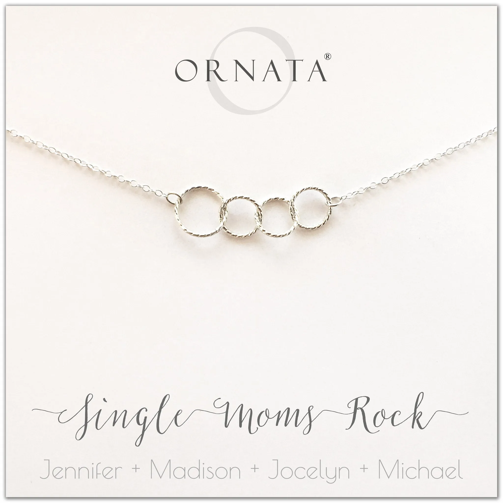 “Single Moms Rock” Sterling Silver Necklace | Customized