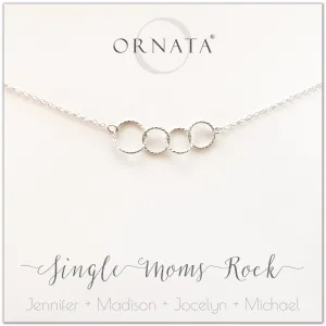 “Single Moms Rock” Sterling Silver Necklace | Customized
