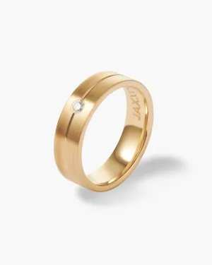 Single Stone Comfort Fit Wedding Band - 7mm
