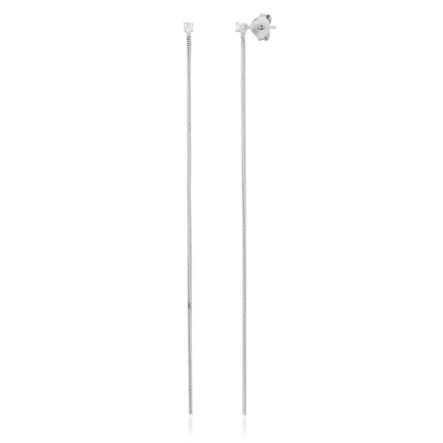 SINGLE THREAD EARRING, SILVER