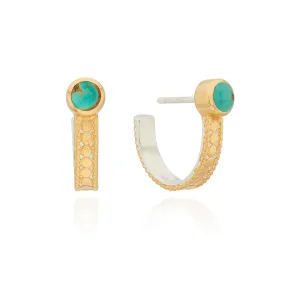 Single Turquoise Hoop Earrings
