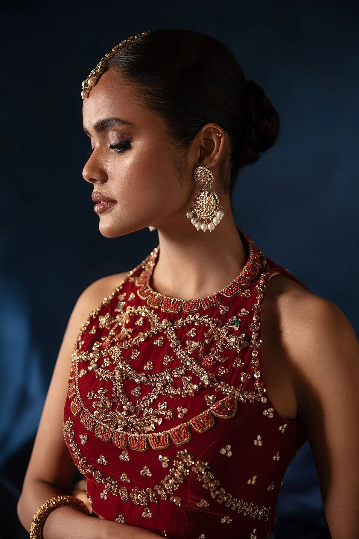 Sleeveless Lehenga Choli Bridal Indian Wedding Dress
