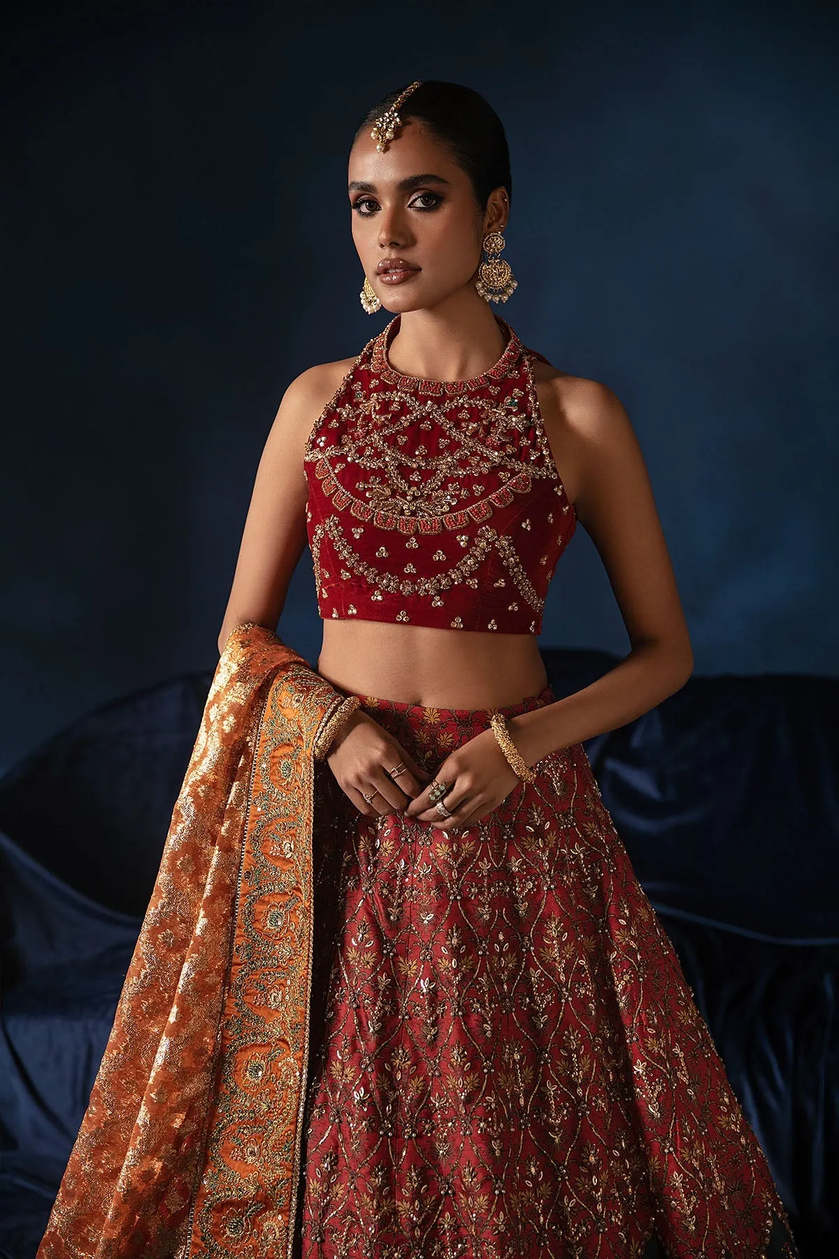 Sleeveless Lehenga Choli Bridal Indian Wedding Dress