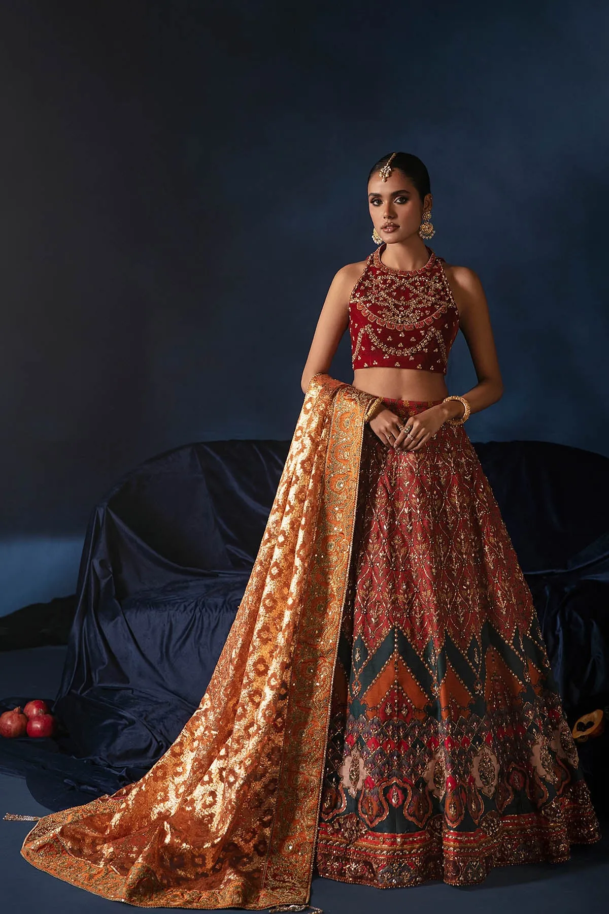 Sleeveless Lehenga Choli Bridal Indian Wedding Dress