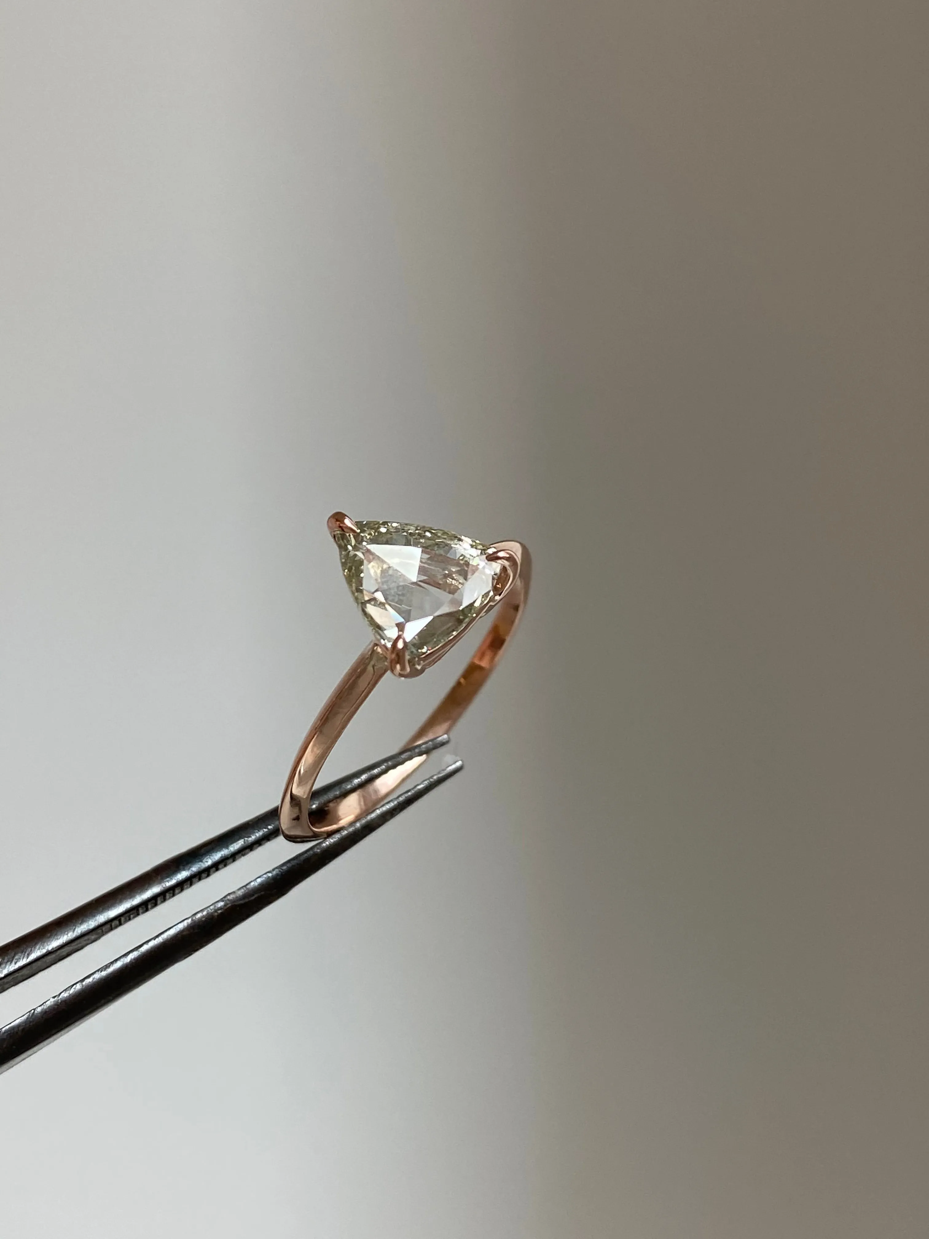 Small Pyramid Diamond Engagement Ring