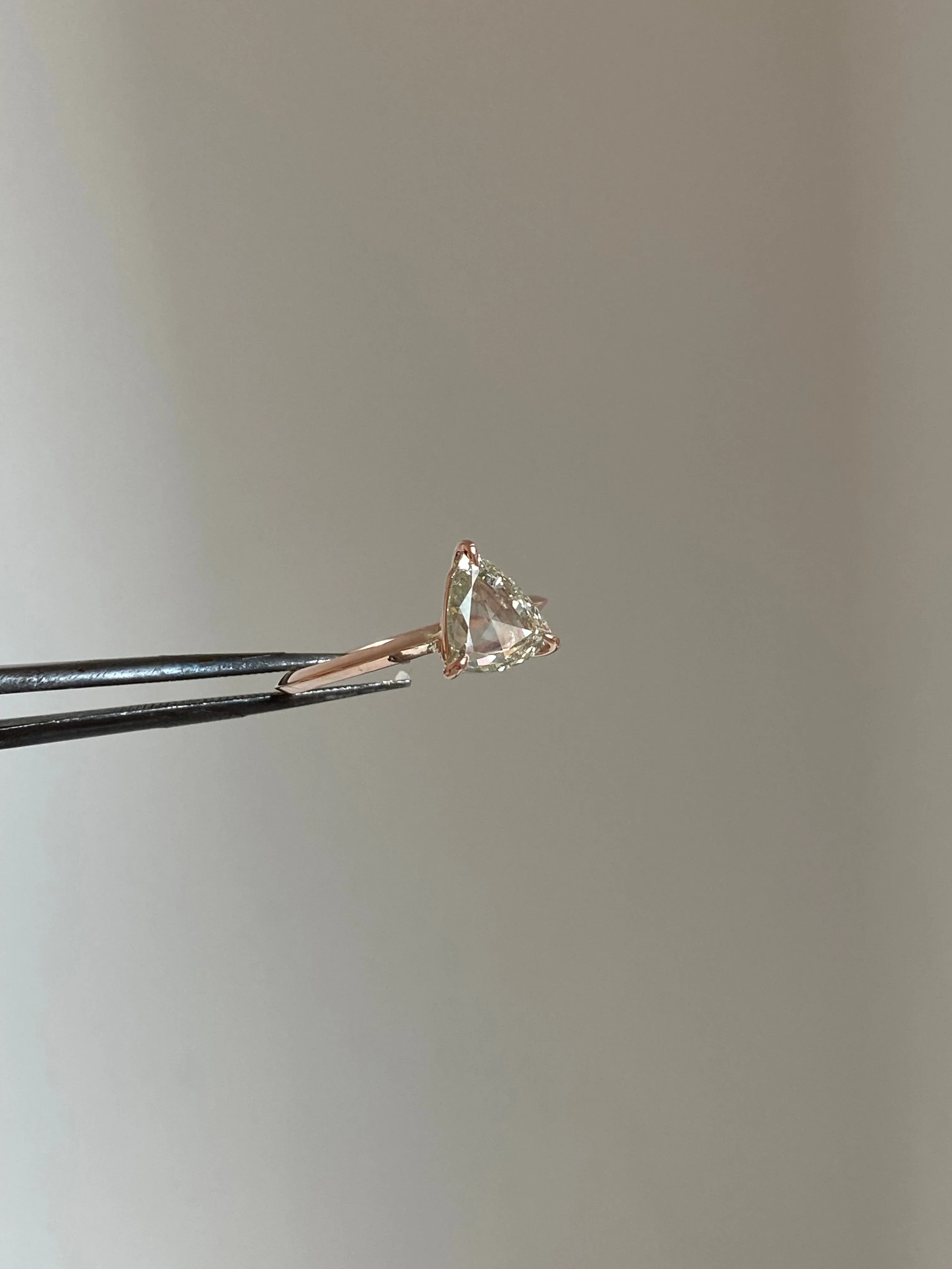 Small Pyramid Diamond Engagement Ring