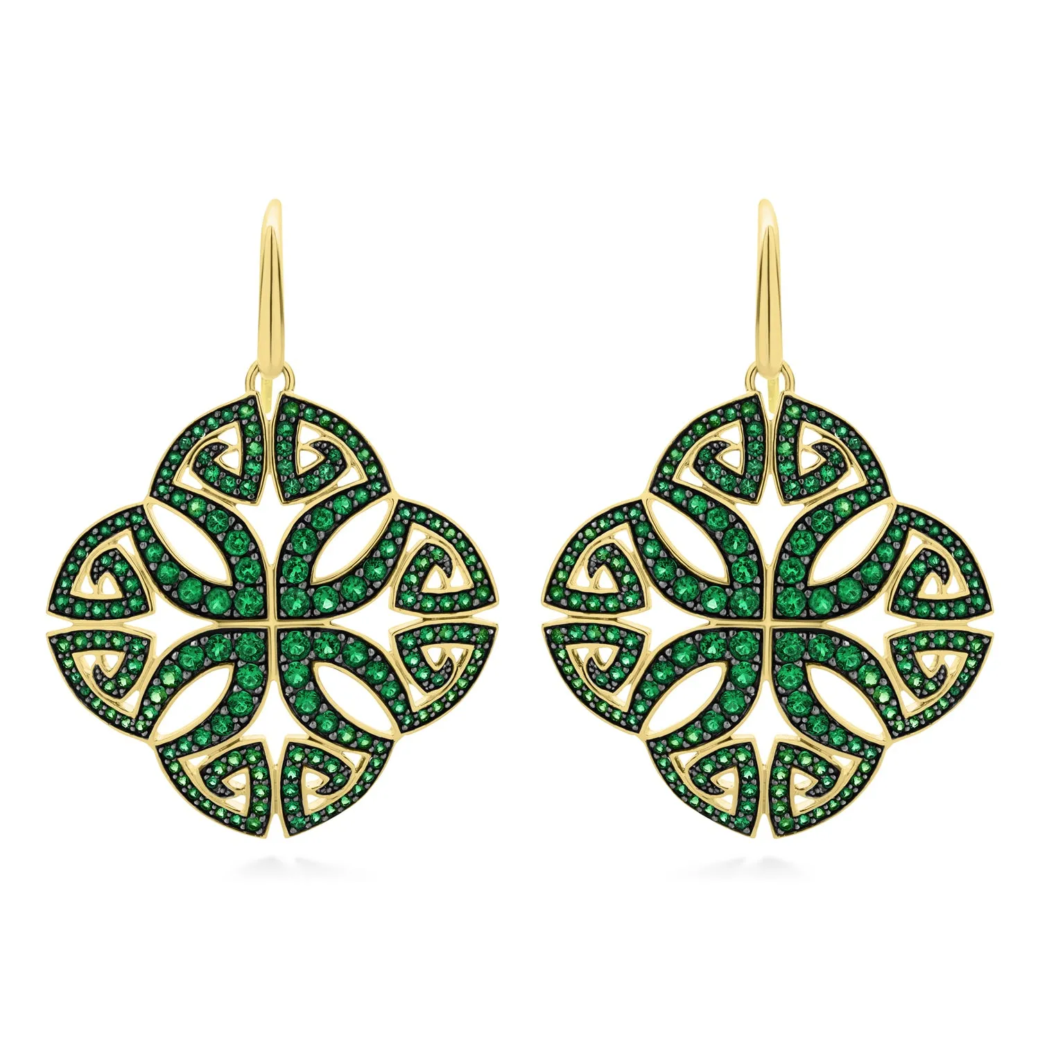 Soirée Pavé Earring - 18K Gold Vermeil   CZ Vert