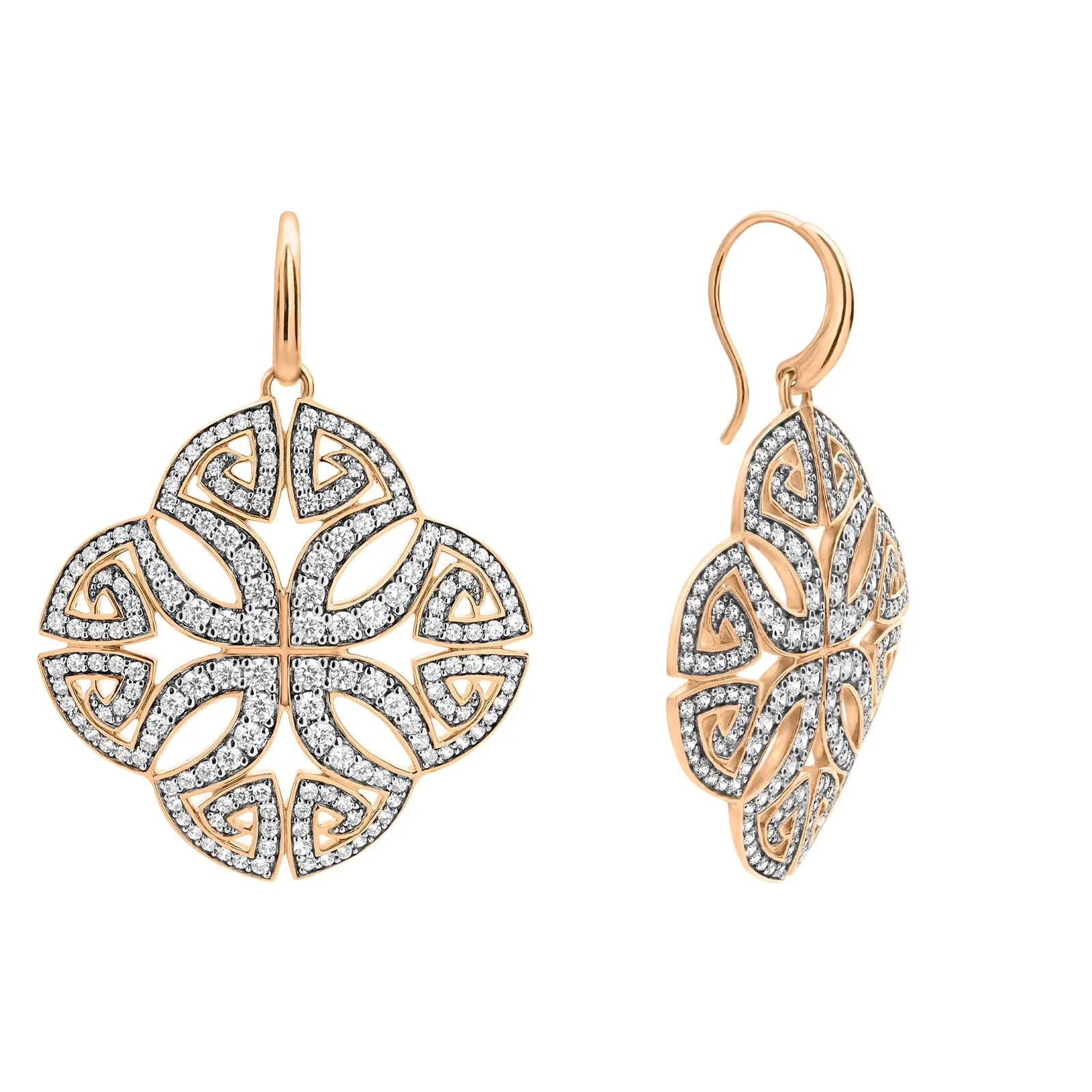 Soirée Pavé Earring - 18K Rose Gold Vermeil   CZ Blanc