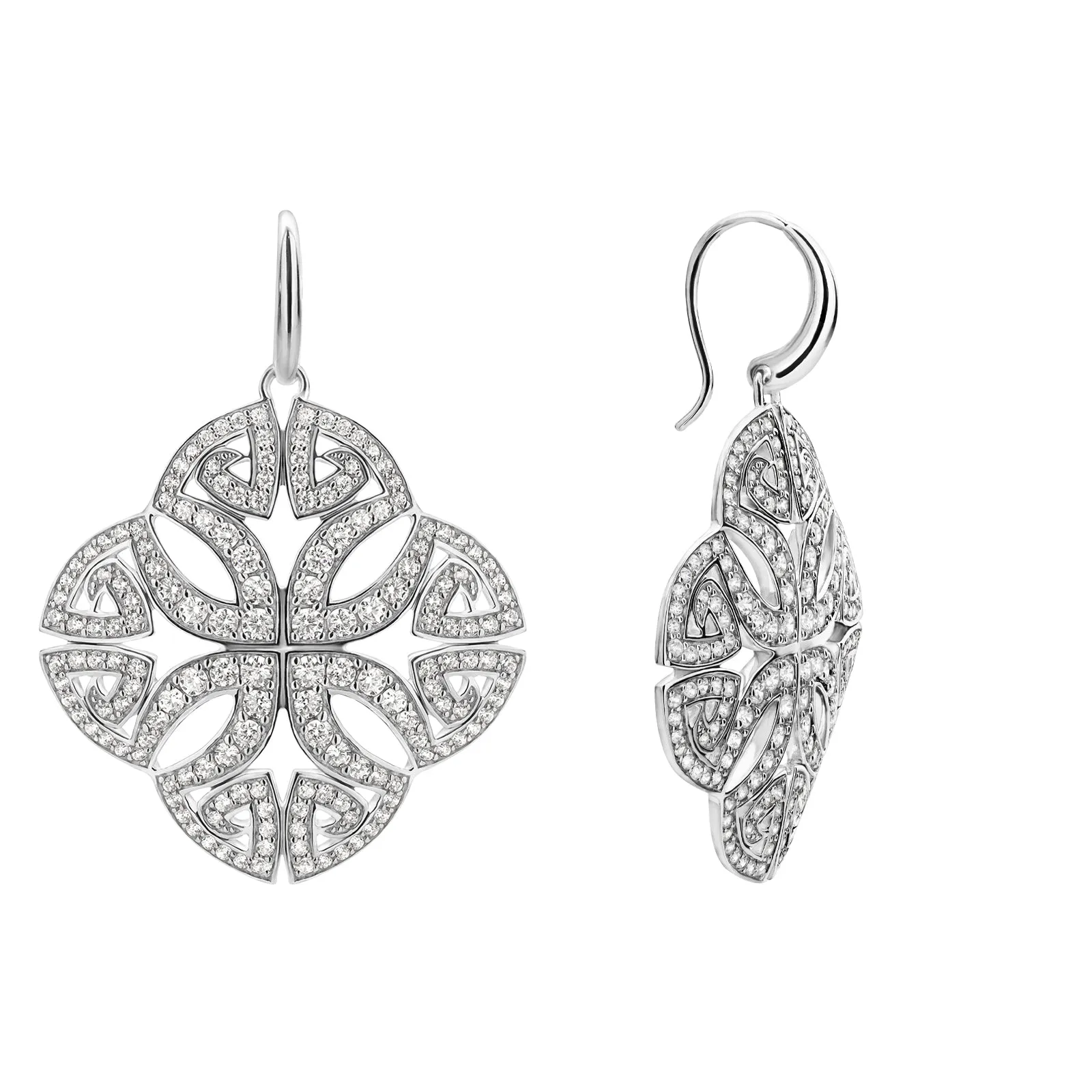 Soirée Pavé Earring - Sterling Silver   CZ Blanc