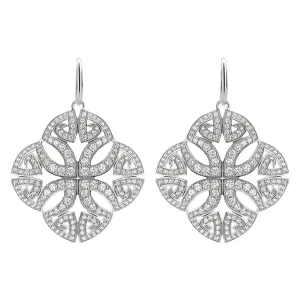 Soirée Pavé Earring - Sterling Silver   CZ Blanc