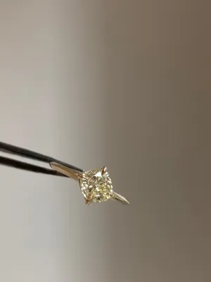 Square Cut Canary Yellow Diamond Engagement Ring