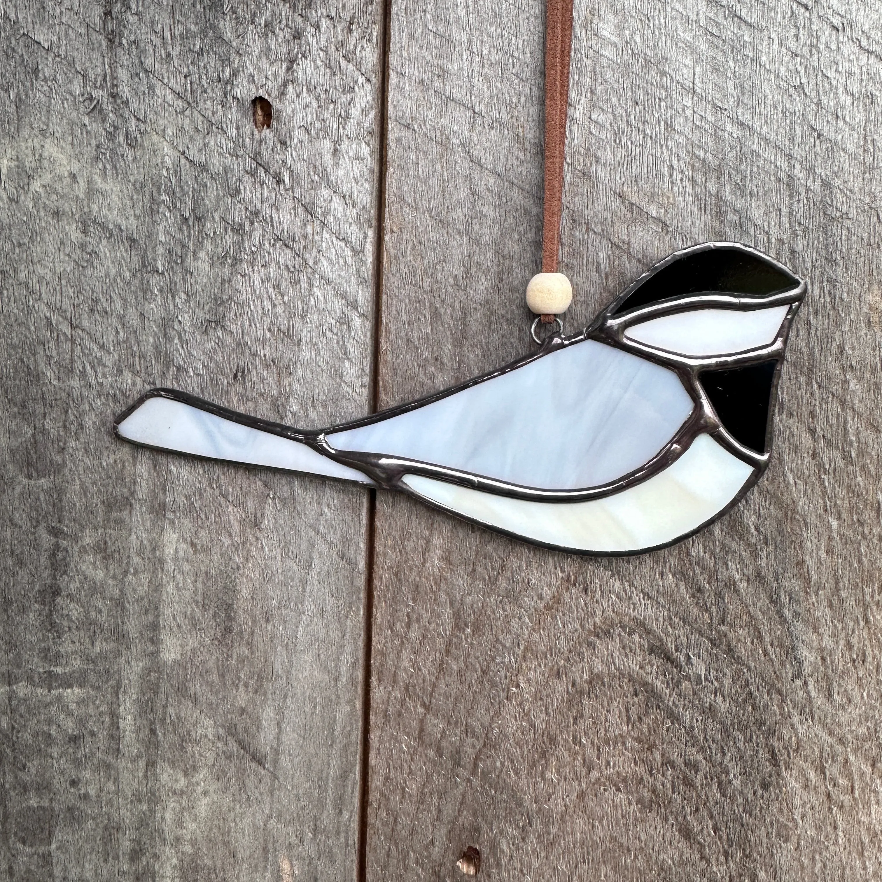 Stained Glass Chickadee Sun Catcher
