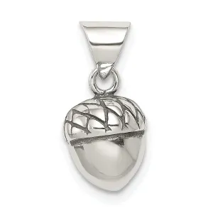 Sterling Silver Polish Antiqued 3-D Acorn Charm
