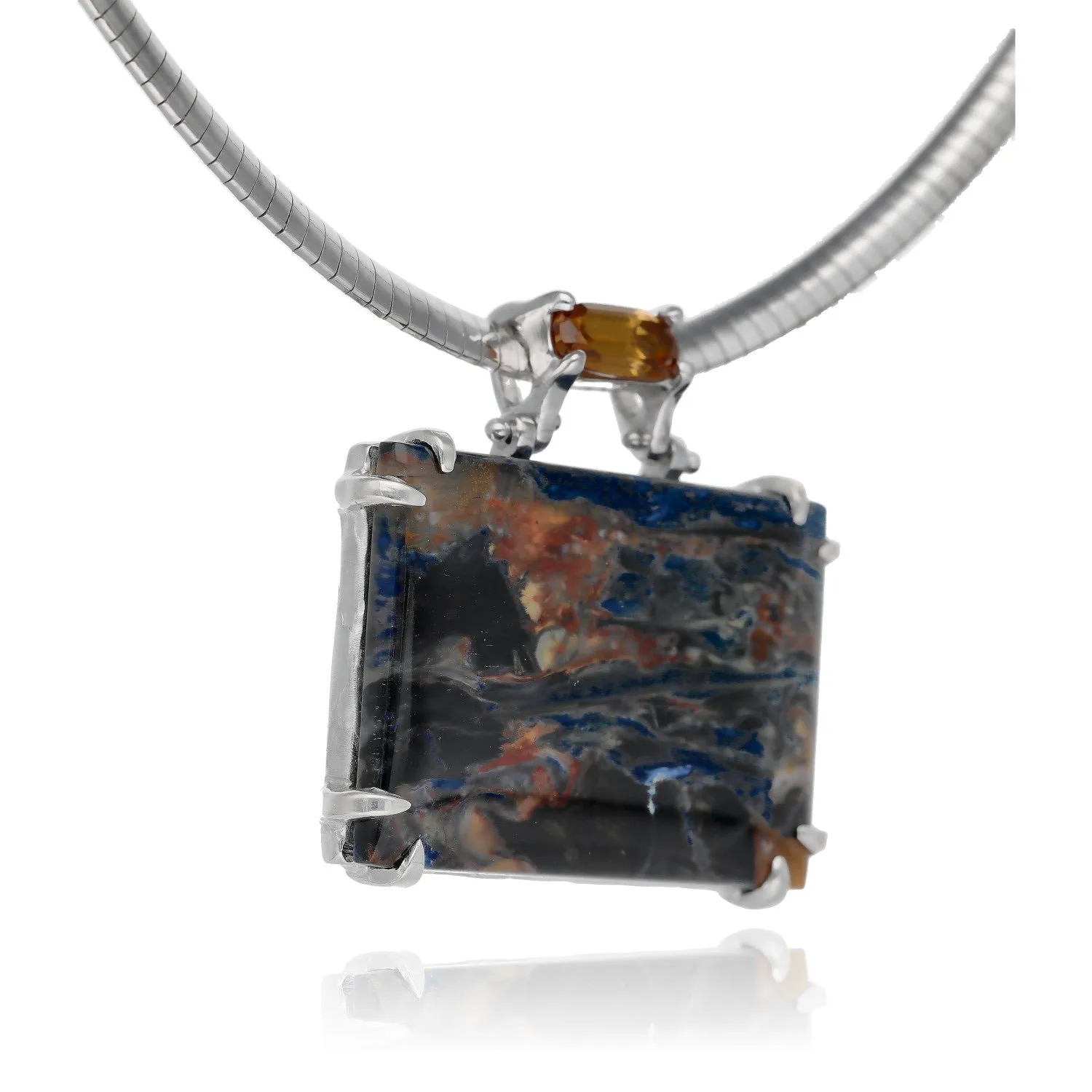 Storm Squall Pietersite & Zircon Necklace
