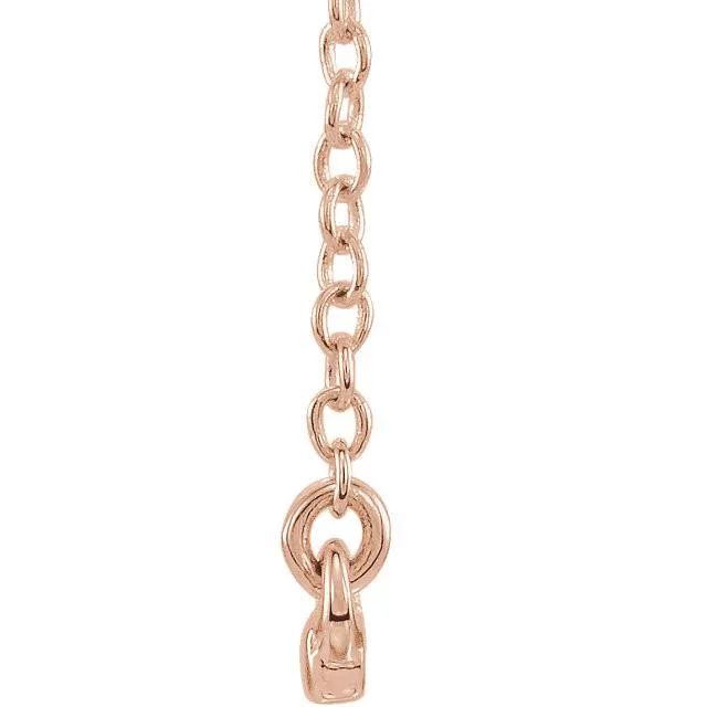 Straight Bar Necklace 16-18" - 14k Gold (Y, W or R), or Sterling Silver