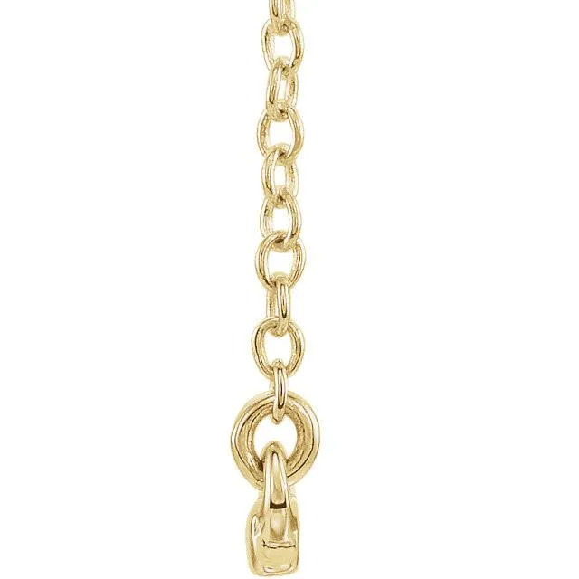 Straight Bar Necklace 16-18" - 14k Gold (Y, W or R), or Sterling Silver