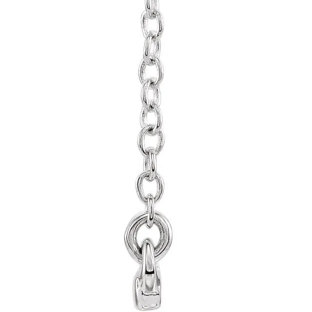 Straight Bar Necklace 16-18" - 14k Gold (Y, W or R), or Sterling Silver