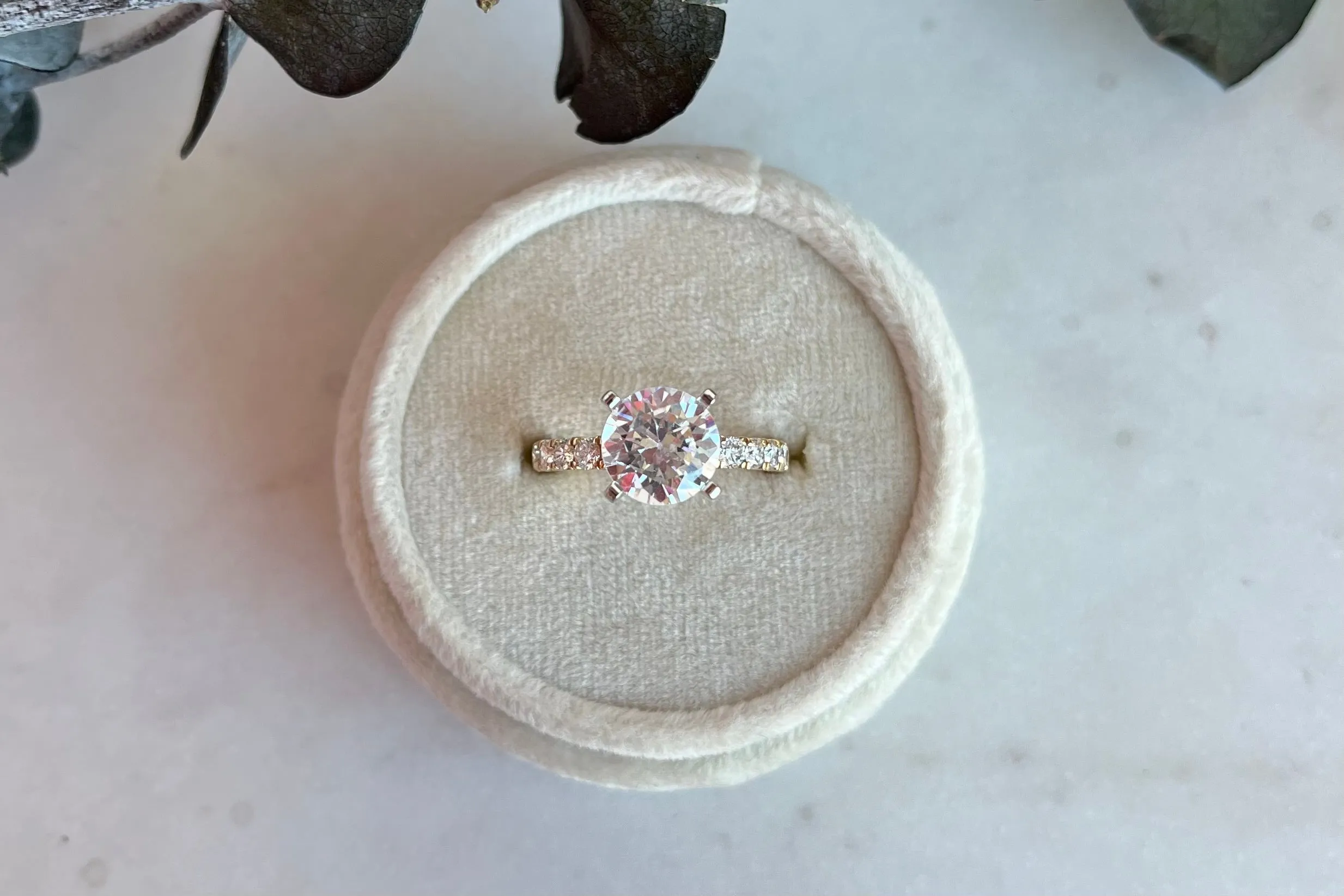 Straight Diamond Engagement Ring