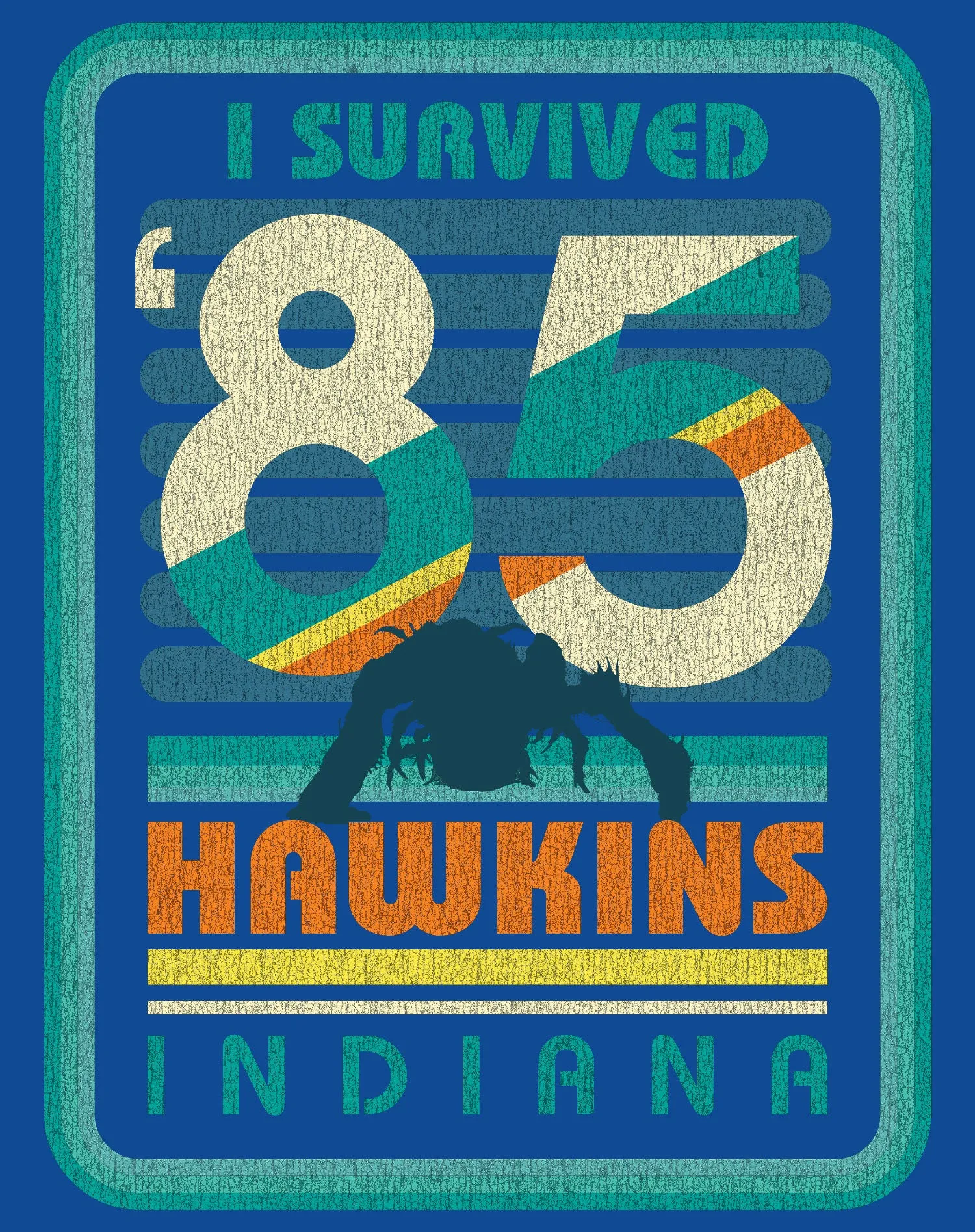 Stranger Things Vintage Demogorgon Poster Hawkins Indiana I Survived 85 Official Women's T-Shirt