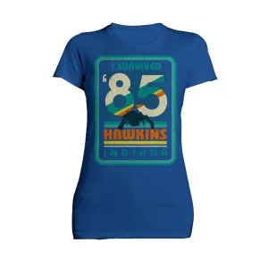 Stranger Things Vintage Demogorgon Poster Hawkins Indiana I Survived 85 Official Women's T-Shirt
