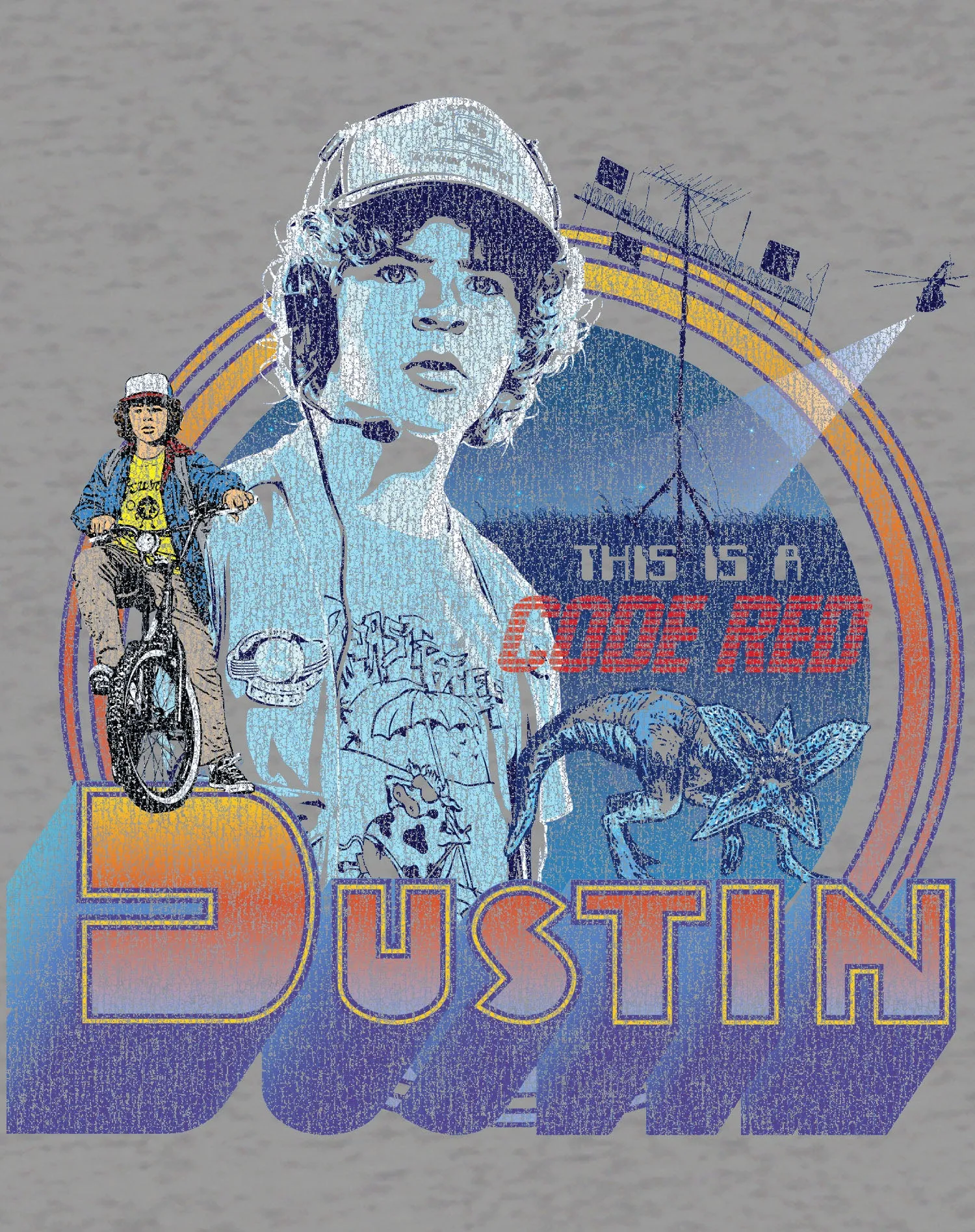 Stranger Things Vintage Dustin Pose Demogorgon Code Red Original Men's T-Shirt