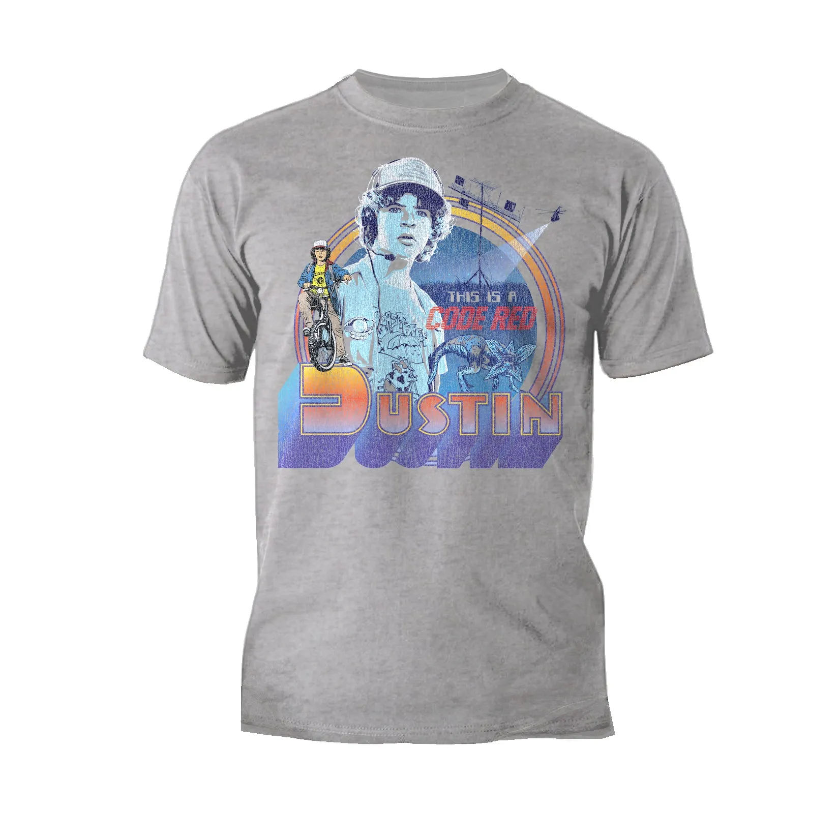 Stranger Things Vintage Dustin Pose Demogorgon Code Red Original Men's T-Shirt