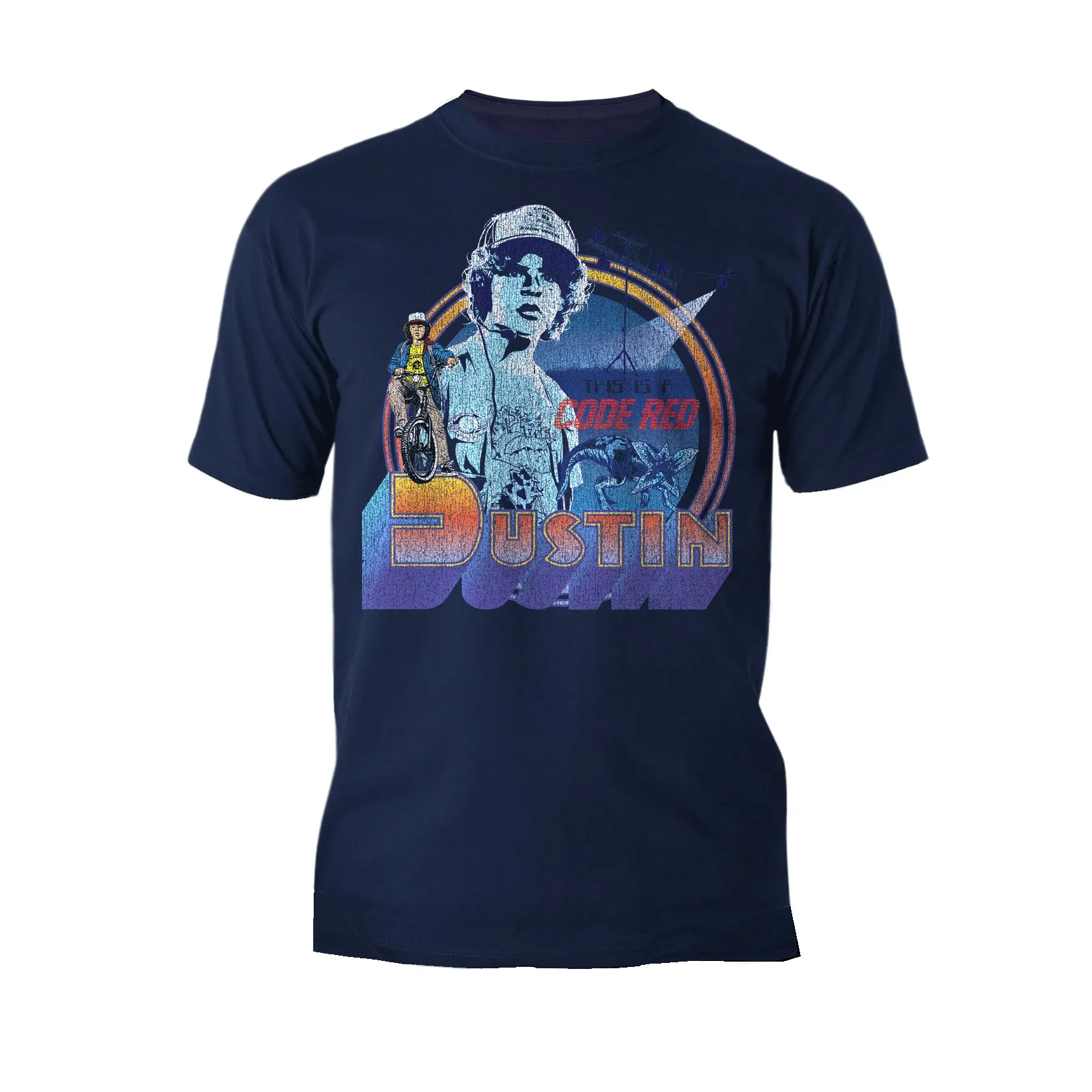 Stranger Things Vintage Dustin Pose Demogorgon Code Red Original Men's T-Shirt