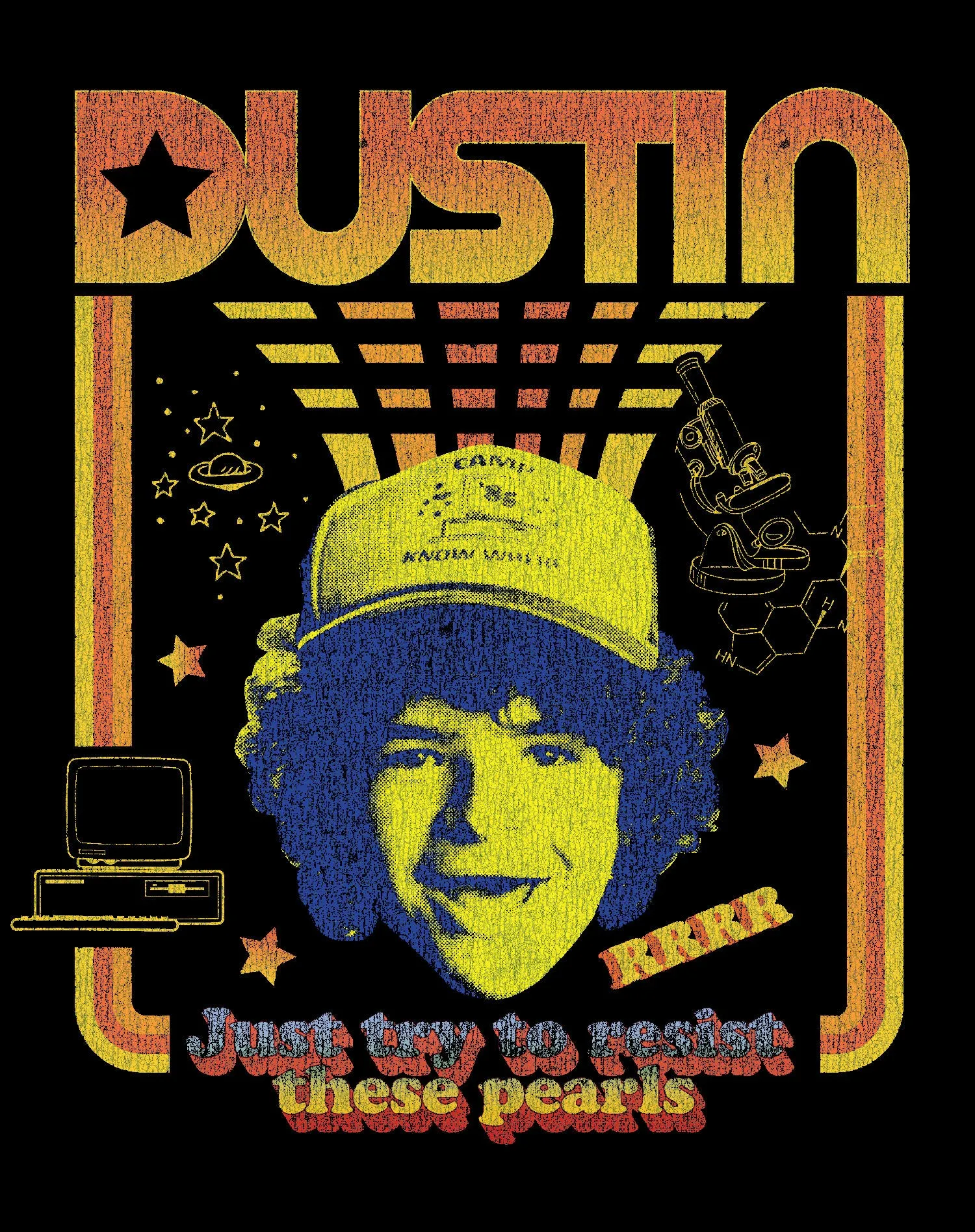 Stranger Things Vintage Dustin Retro Gaming Meme Pearls Original Men's T-Shirt