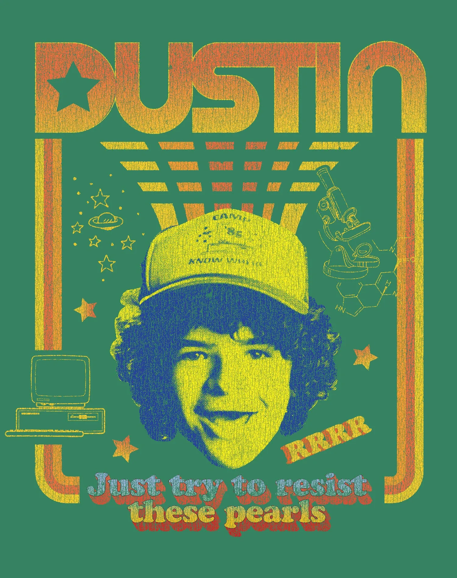 Stranger Things Vintage Dustin Retro Gaming Meme Pearls Original Men's T-Shirt