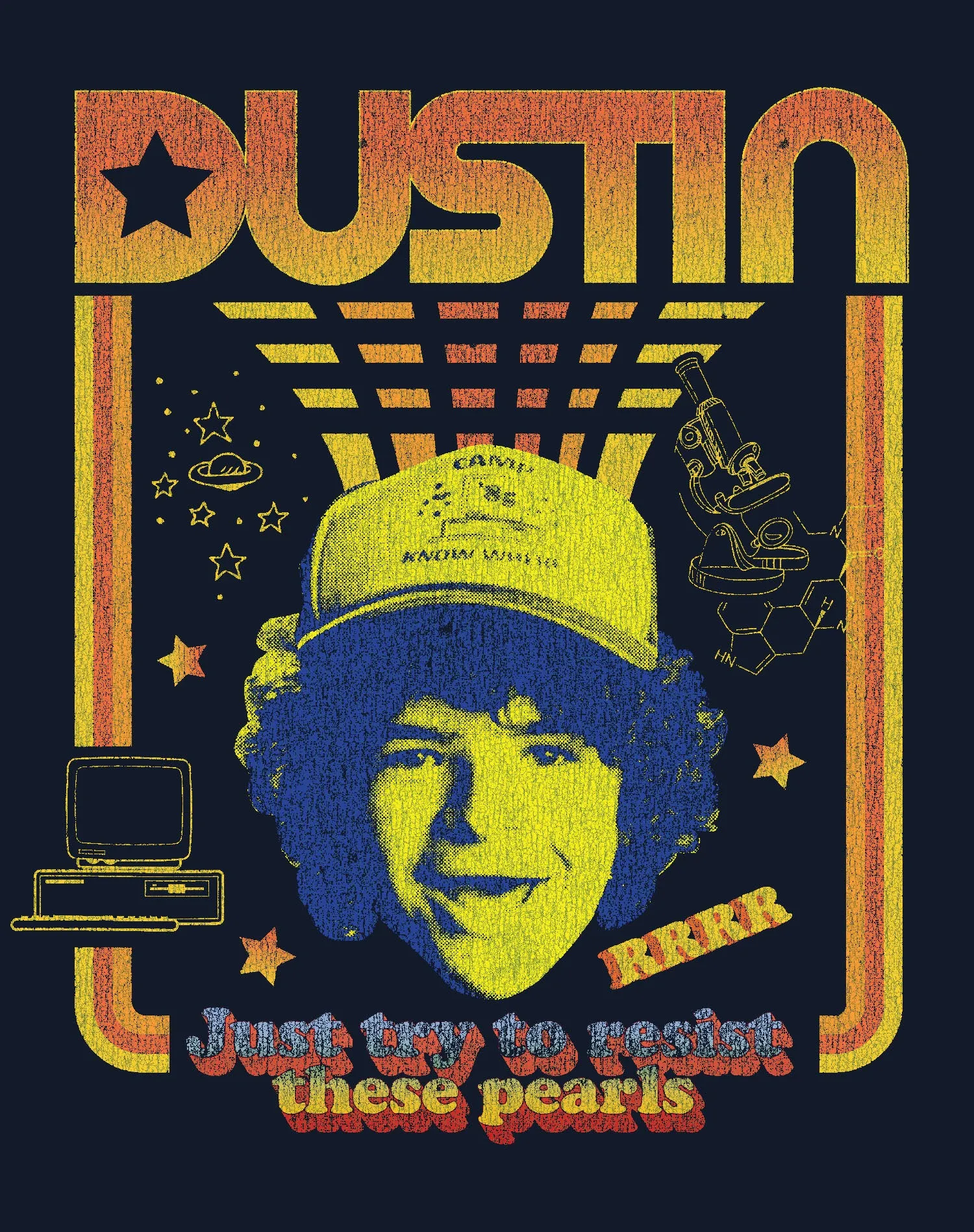 Stranger Things Vintage Dustin Retro Gaming Meme Pearls Original Men's T-Shirt