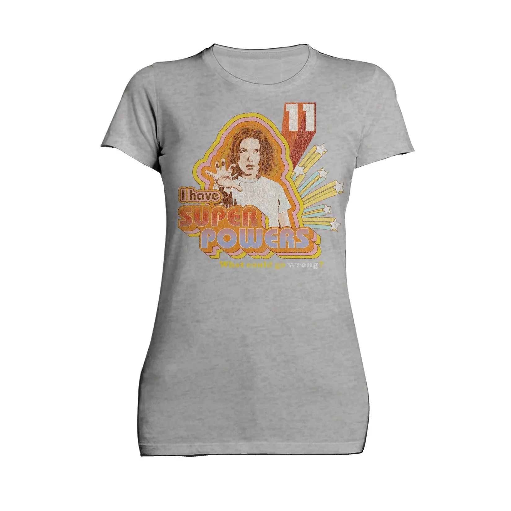 Stranger Things Vintage Eleven Retro Pose Super Powers Official Women's T-Shirt