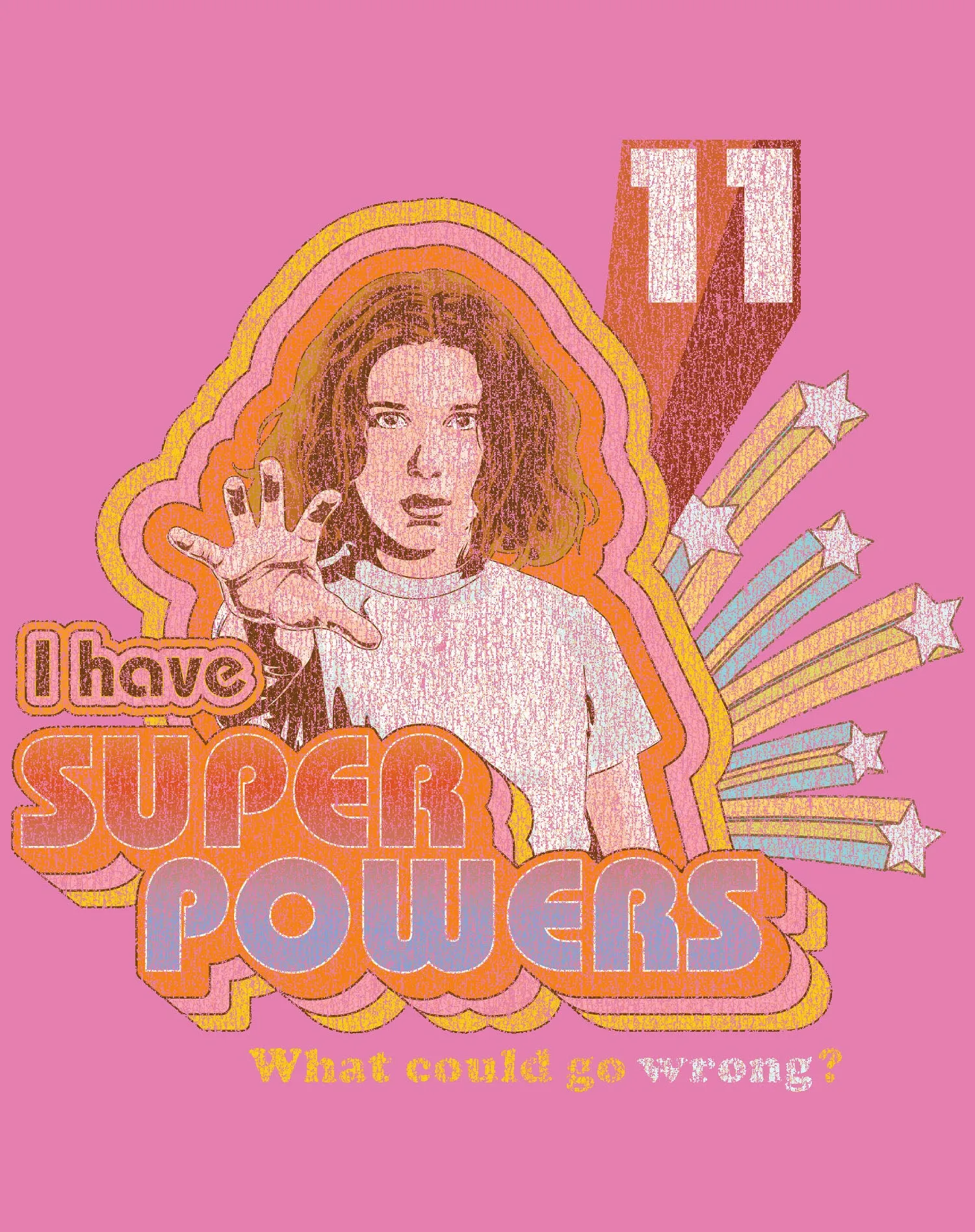 Stranger Things Vintage Eleven Retro Pose Super Powers Official Women's T-Shirt