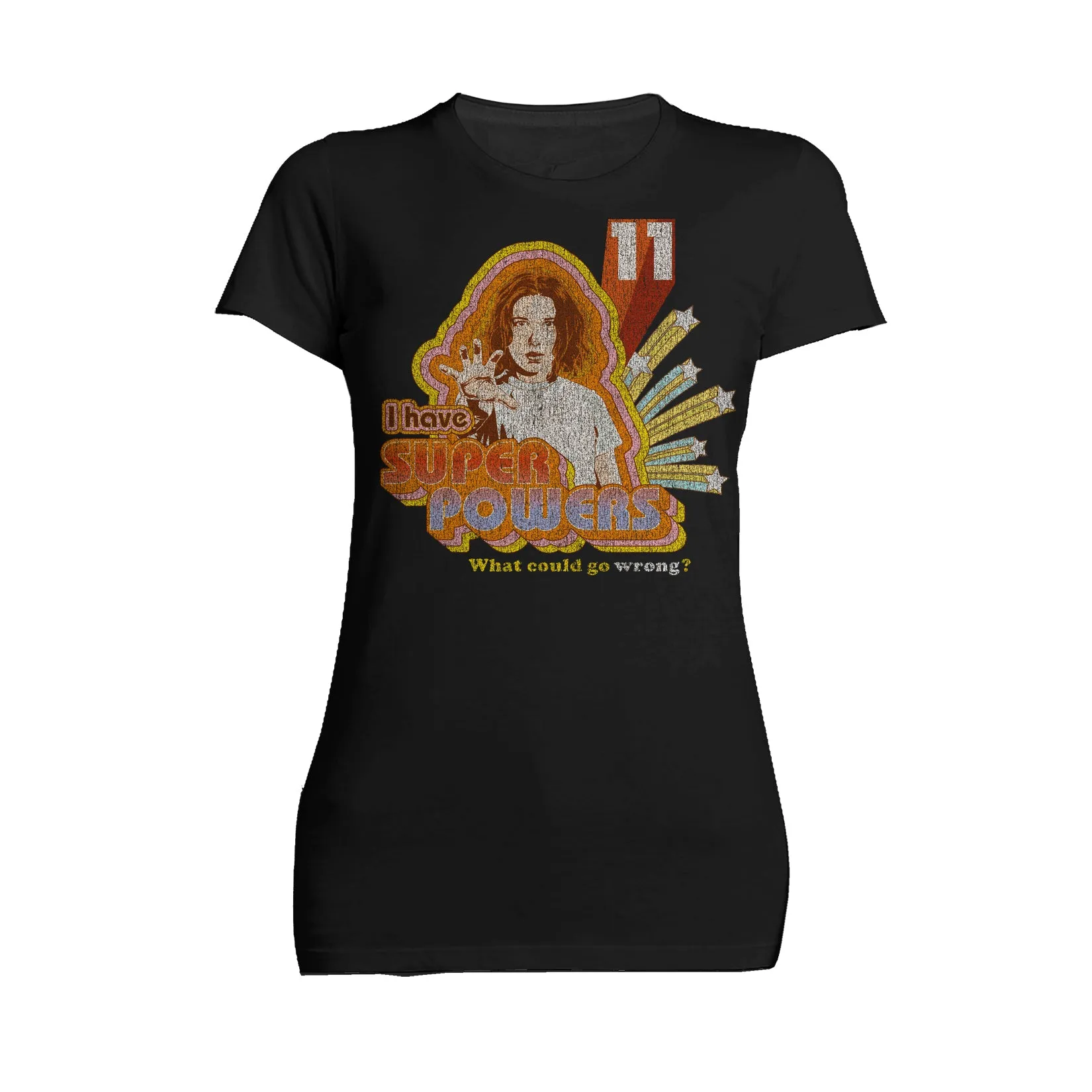 Stranger Things Vintage Eleven Retro Pose Super Powers Official Women's T-Shirt