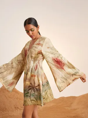 Summer Dress Bell Sleeves-Woods-Linen-Ss25-Bsd-Wod-Cord