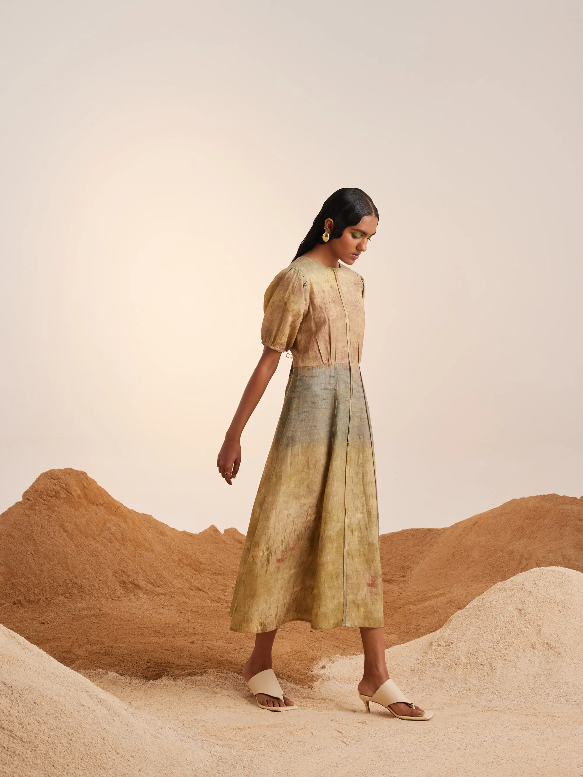 Summer Dress Panelled-Impression-Linen-Ss25-Pd-Imp-Cord