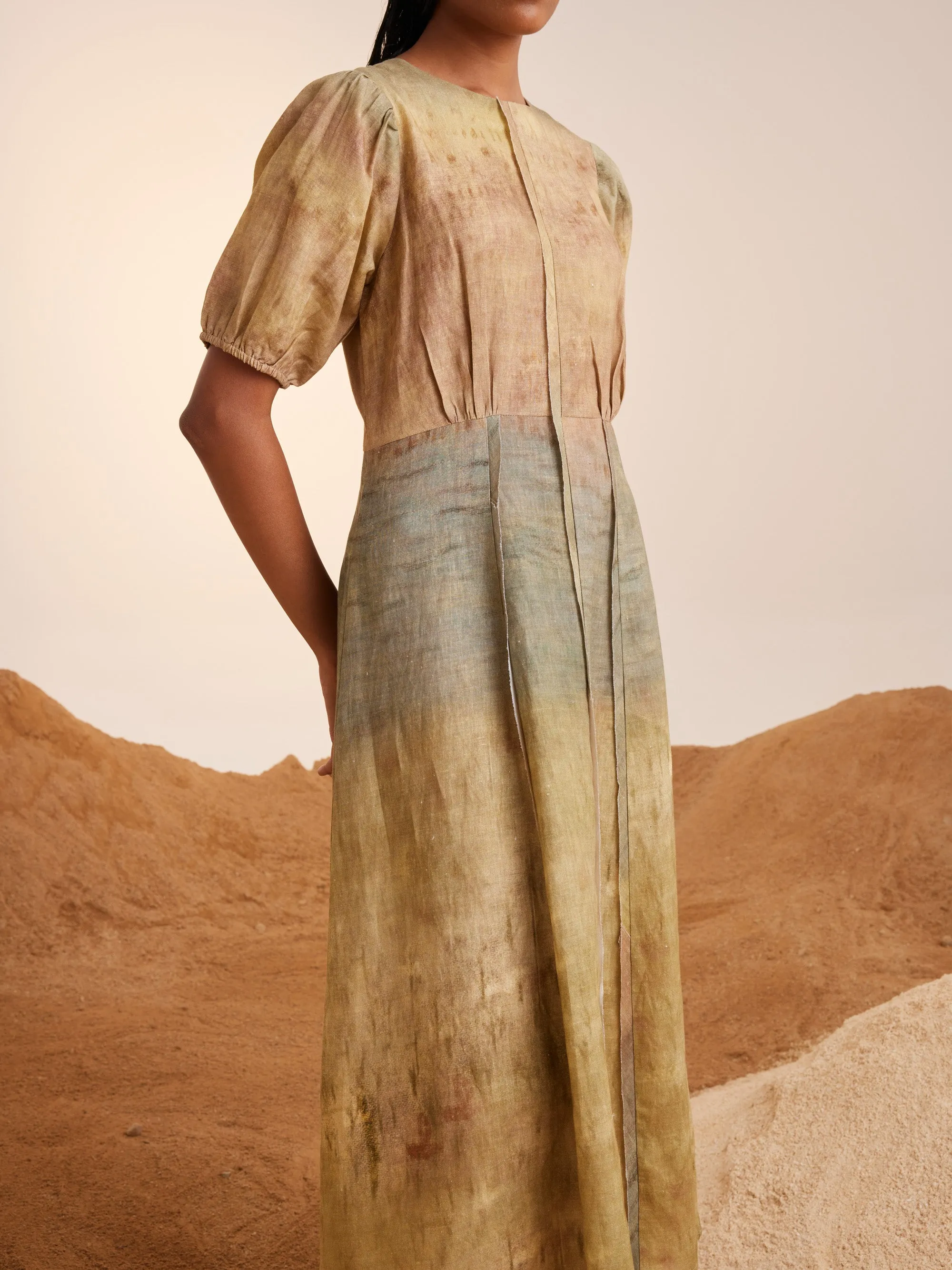 Summer Dress Panelled-Impression-Linen-Ss25-Pd-Imp-Cord