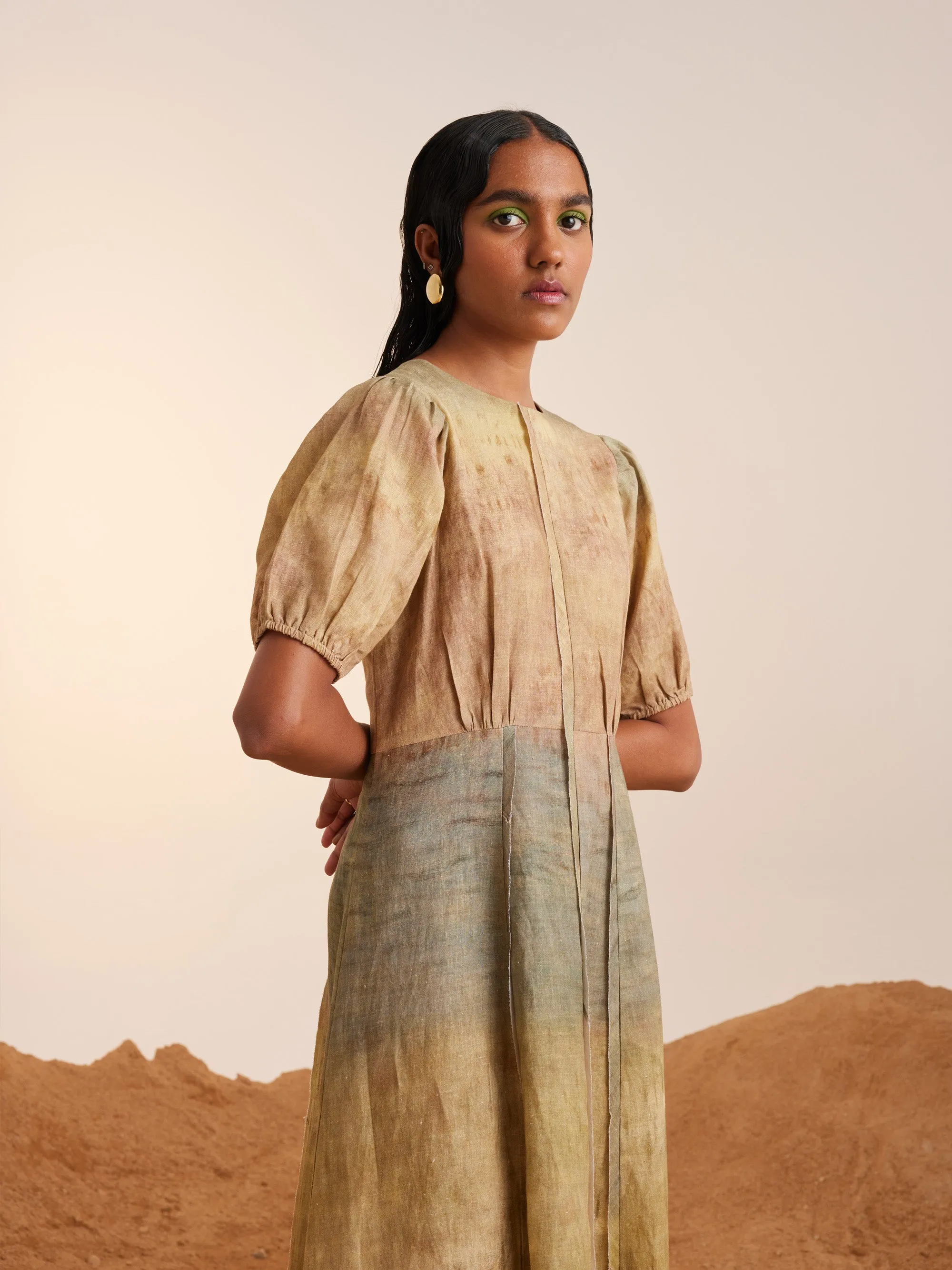 Summer Dress Panelled-Impression-Linen-Ss25-Pd-Imp-Cord