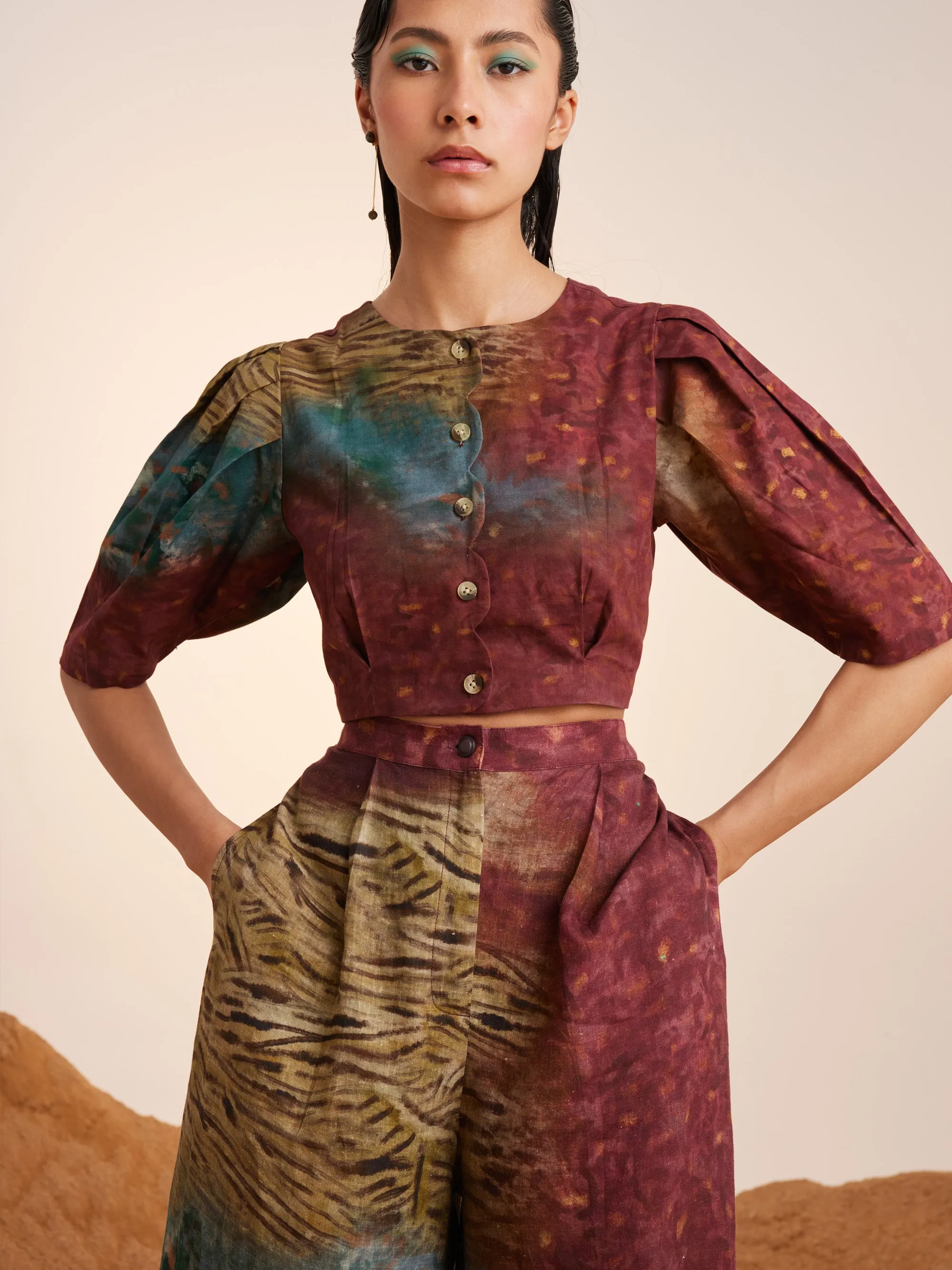 Summer Top Scalloped-Grain-Cotton Satin-Ss25-Sclt-Grain-Cord