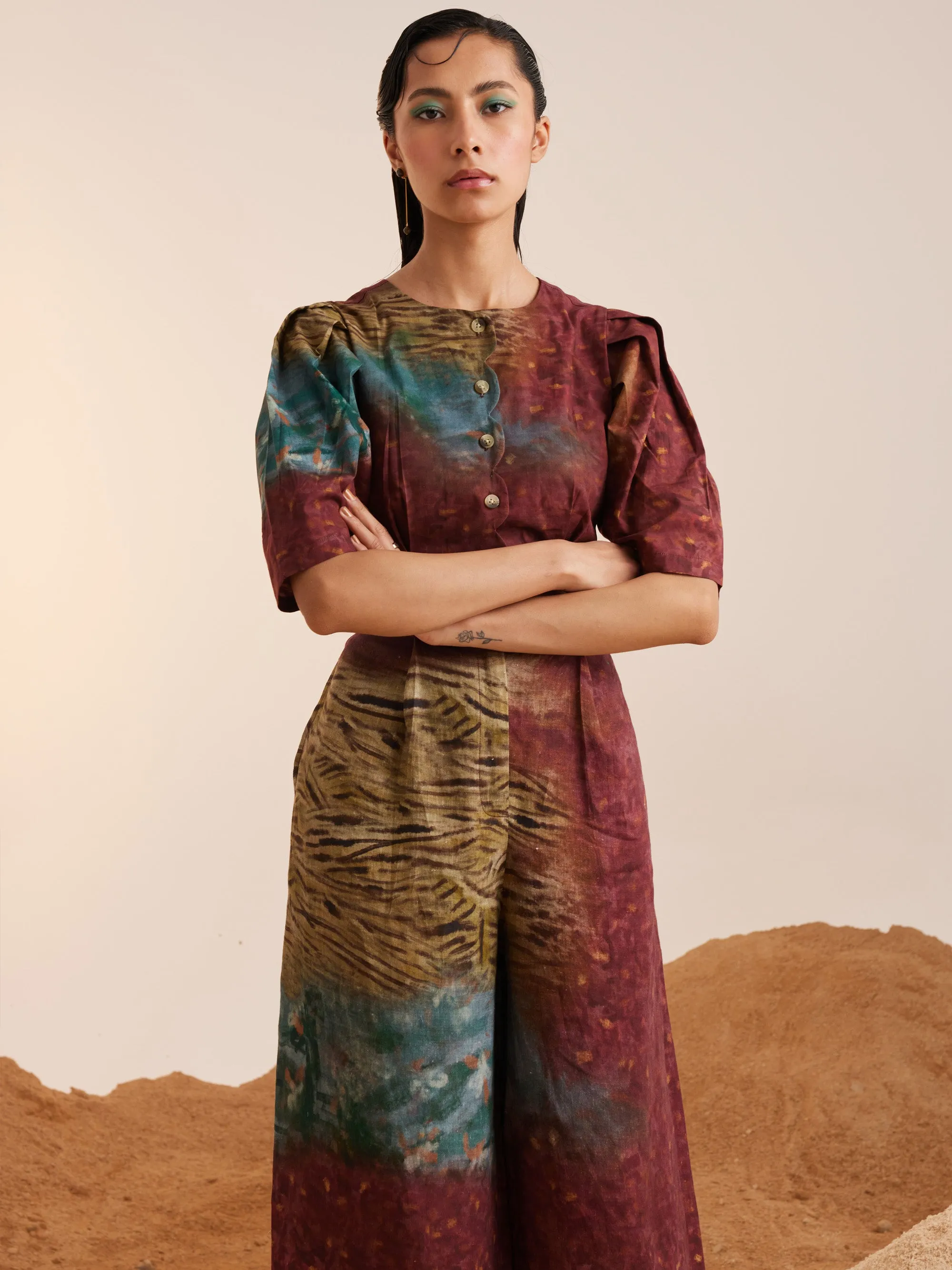 Summer Top Scalloped-Grain-Cotton Satin-Ss25-Sclt-Grain-Cord