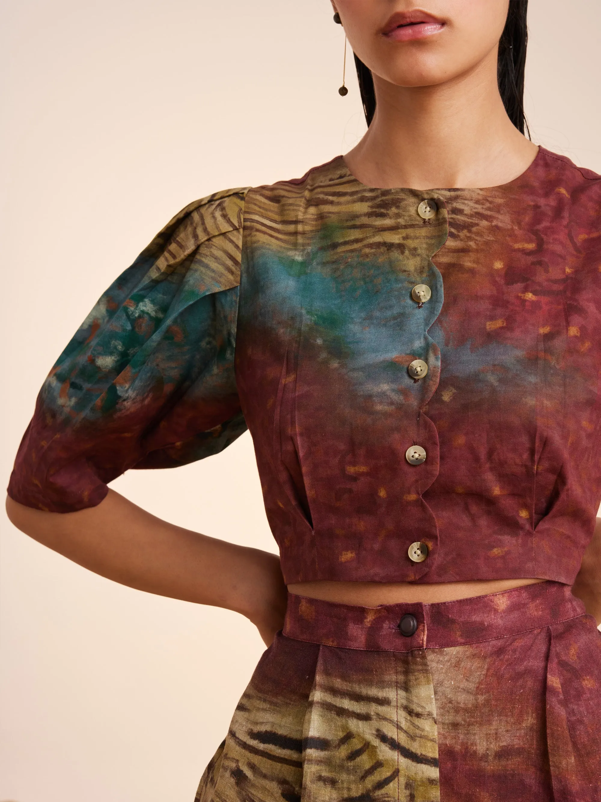 Summer Top Scalloped-Grain-Cotton Satin-Ss25-Sclt-Grain-Cord