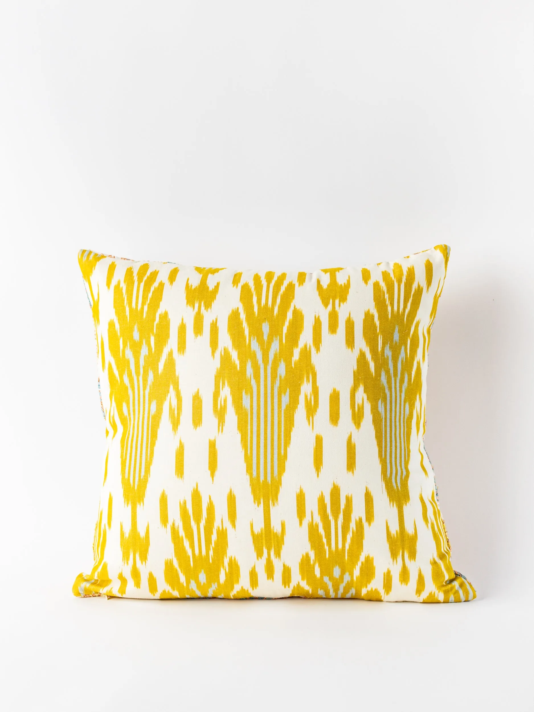 Suzani Golden Gray Square Pillow Cover