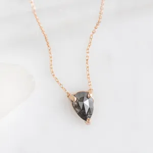 The Galaxy Salt and Pepper Diamond Drop Necklace | 10K Rose Gold