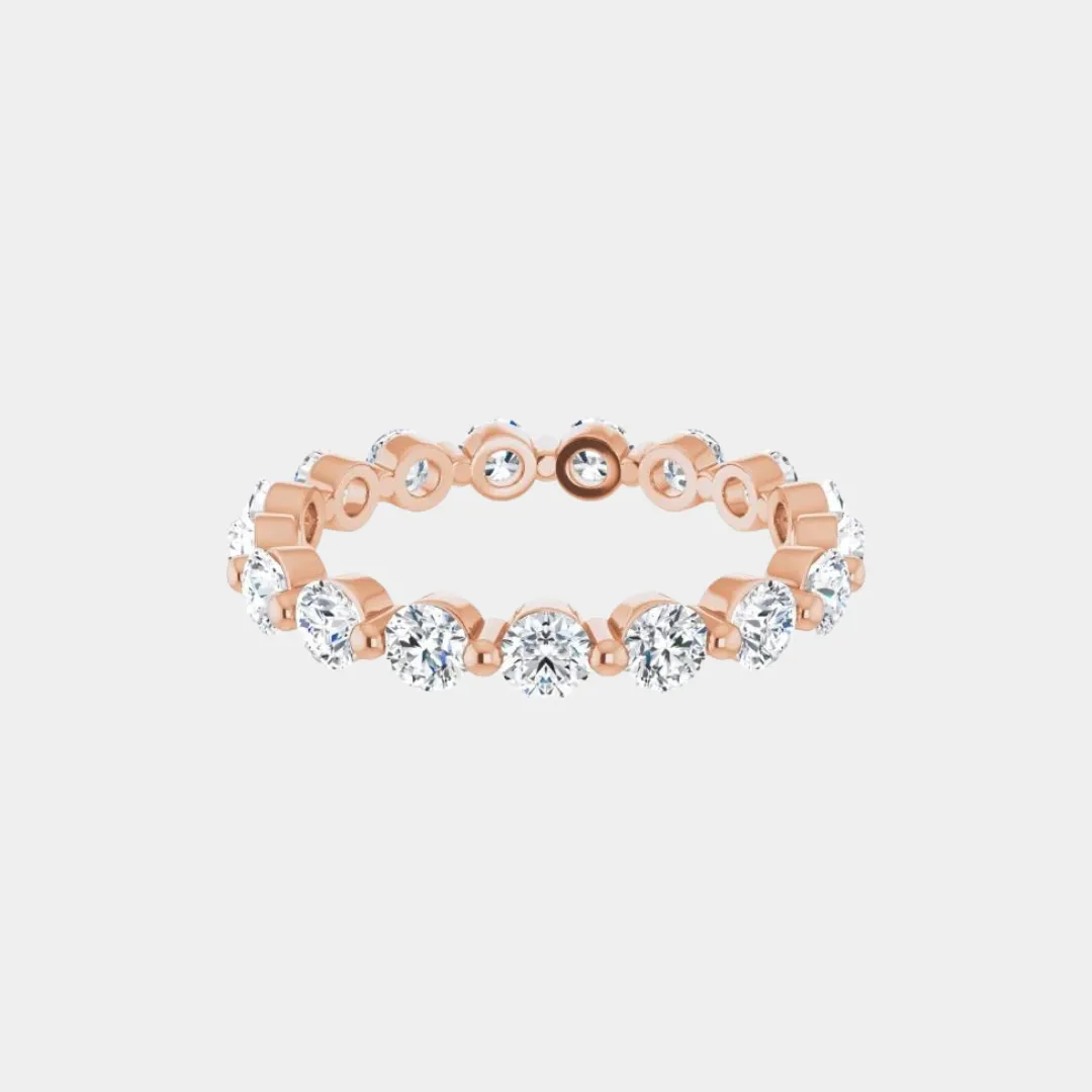 The Gold Single Prong Round Full Eternity