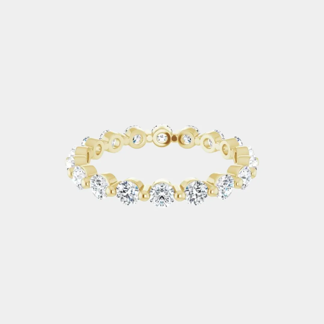 The Gold Single Prong Round Full Eternity