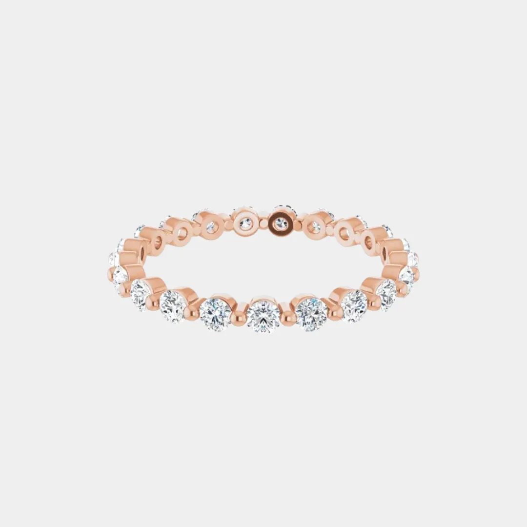 The Gold Single Prong Round Full Eternity