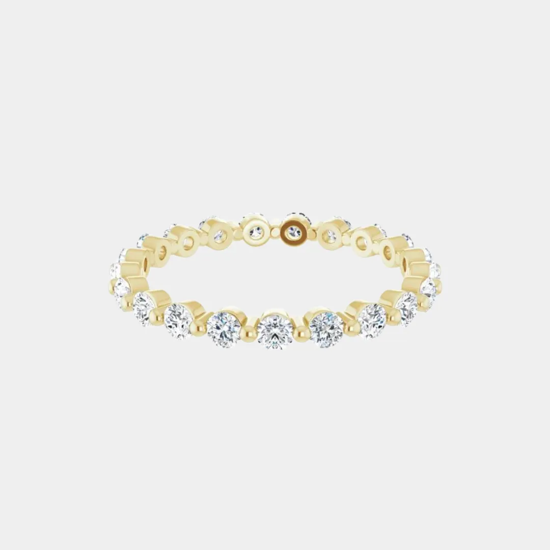 The Gold Single Prong Round Full Eternity