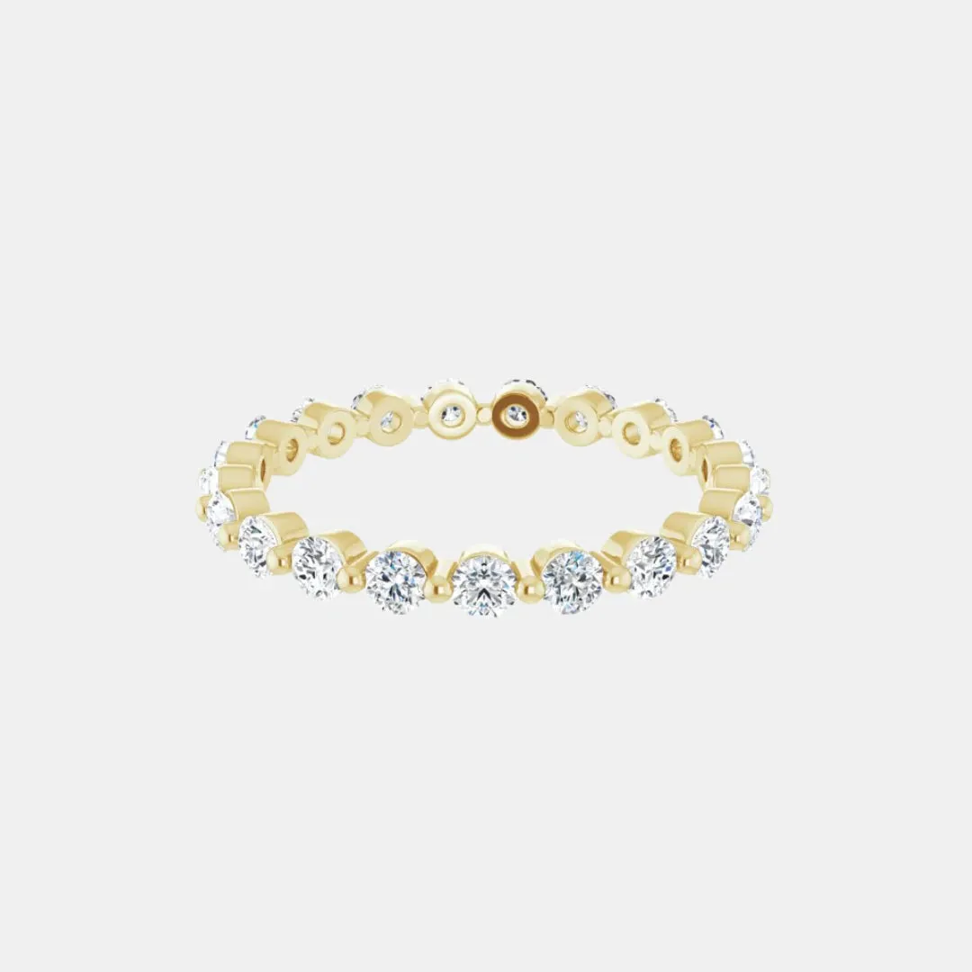 The Gold Single Prong Round Full Eternity